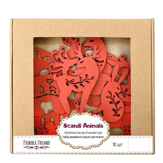 Набор елочных украшений "Сказочные зверушки этно" FDZ-532-4, 10 шт