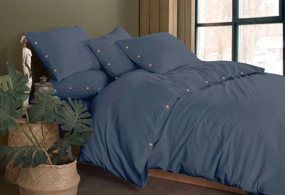 Постільна білизна Golden Colors Stonewashed 200 х 220 см Indigo (перероблена бавовна)