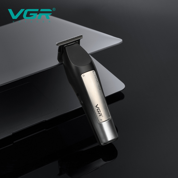Машинка-триммер аккумуляторная для стрижки волос VGR V-939 4 насадками с LED-дисплеем и уходом за бородой Черный | Зображення 3