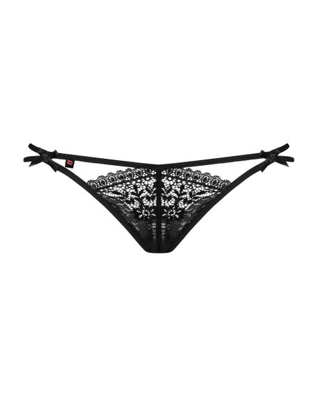 Стринги с двумя бретелями Obsessive Intensa double Черные S/M | Зображення 3