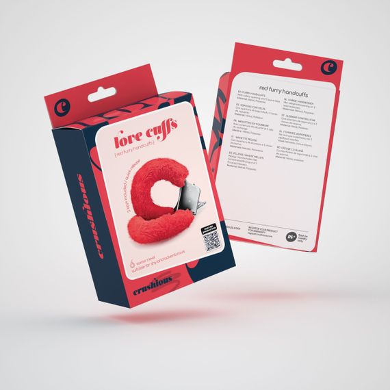 Наручники Love Cuffs Crushious металеві, з червоним хутром sexstyle | Зображення 3