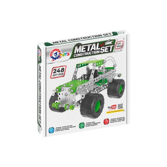 Дитячий Конструктор металевий "Позашляховик" ТехноК 4913TXK, 248 деталей | Зображення 2