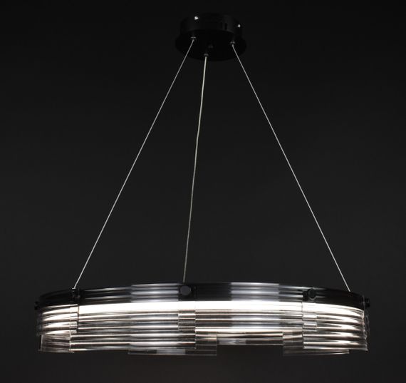 Люстра світлодіодна підвісна LED світильник для квартири на стелю лед 27948 Чорний 30-110х60х60 см. | Зображення 1