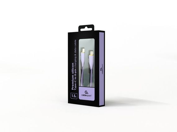 Кабель Cablexpert CC-USB2S-CM8PM-1.5M-P, USB 2.0 С-папа/Lightning, 1.5 м. | Зображення 1