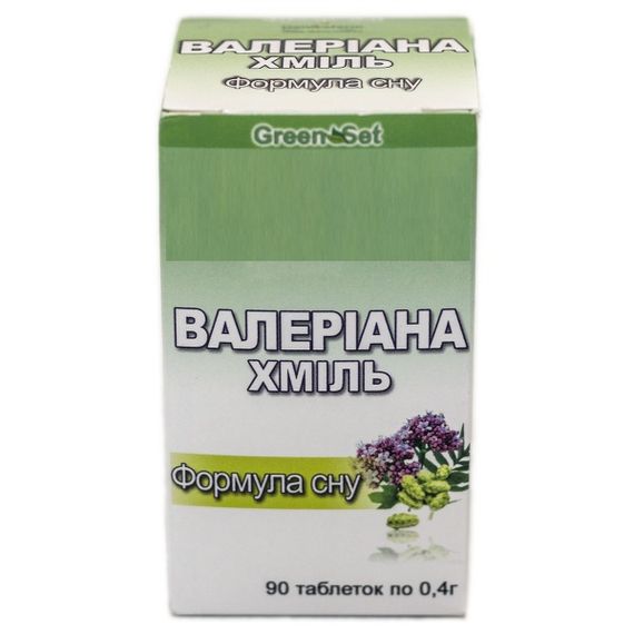 Комплекс для сну GreenSet Валеріана - Хміль - Формула сну 90 таблеток