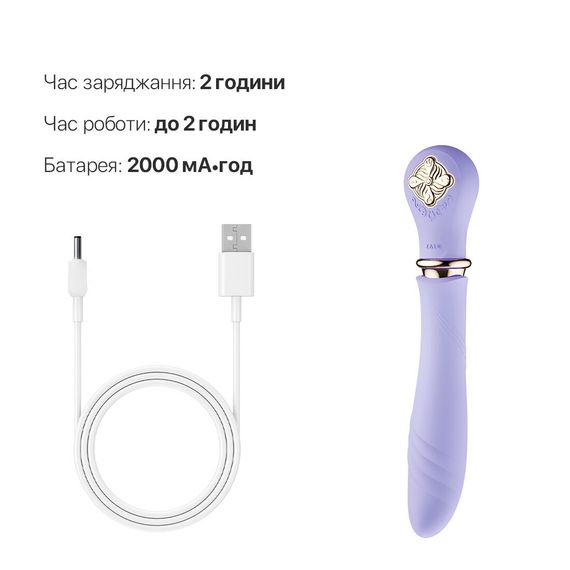 Пульсатор с подогревом Zalo Sweet Magic - Desire Fantasy Violet, турбо режим | Зображення 5