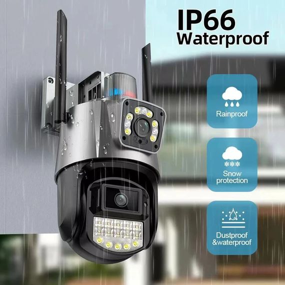 Вулична камера 8MP 4K IP Camera Outdoor WiFi PTZ подвійний об'єктив, подвійний екран XPRO (43912-_1381) | Зображення 4