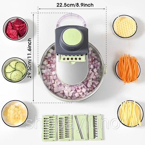 Овочерізка з контейнером Vegetable Cutter 9 в 1 | Зображення 3