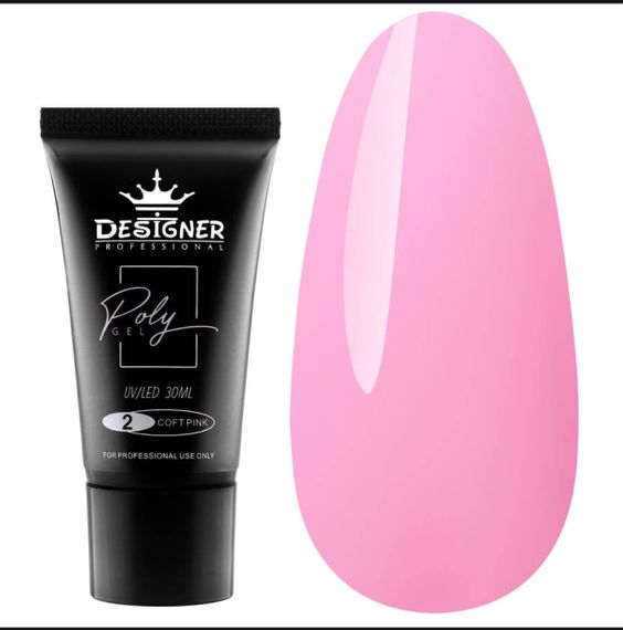 Полігель Designer №02 Soft Pink (в тюбике) 30мл | Зображення 2