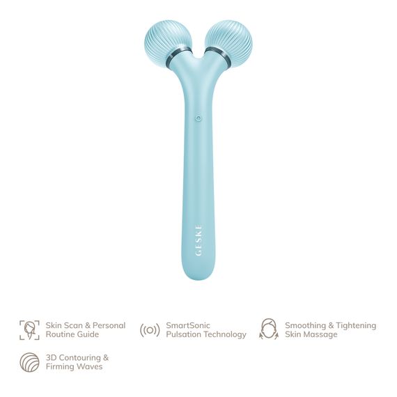 Електронний ультразвуковий ролик для обличчя GESKE Sonic Facial Roller 4в1 turquoise | Зображення 1