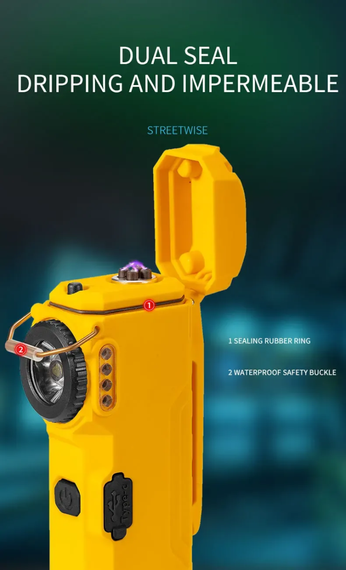 Багатофункціональний ліхтар D51-SMD жовтий з Li-Ion акумулятором, індикацією заряду, запальничкою та ЗУ Type-C (46805-d51-smd_226) | Зображення 7