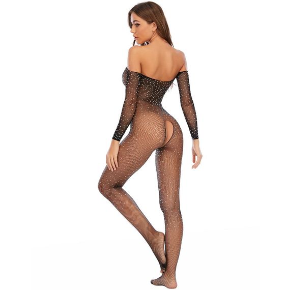 БодіСтокінг (Боді комбінезон Сітка) Babydoll 42 Чорний T1001 | Зображення 4