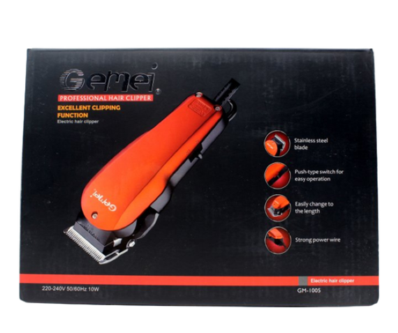 Якісна машинка для стрижки волосся з 4 знімними насадками Gemei GM1-1005 червоний (lp-91051_328) | Зображення 5
