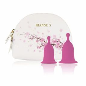 Менструальні чаші Rianne S Femcare Cherry Cup 2шт, в косметичці, рожев Sex Aura