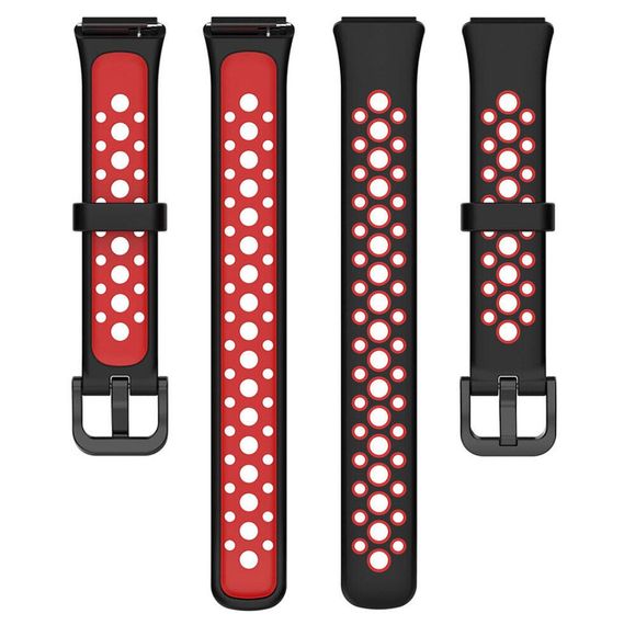 Силіконовий ремінець Primolux Perfor Classic для фітнес браслета Huawei Band 7- Black&Red | Зображення 4
