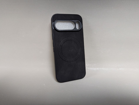Чохол для Google Pixel 10 Pro / Гугл Піксель 10 Про, Leather TPU, еко-шкіра, MagSafe, протиударний, чорний