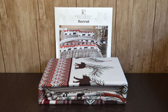Комплект постільної білизни First Choice Flanel 160×220 см Cozy Tile | Зображення 1