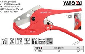 Труборіз для ПВХ труб YATO : max Ø=63 мм, корпус з нержавіючої сталі