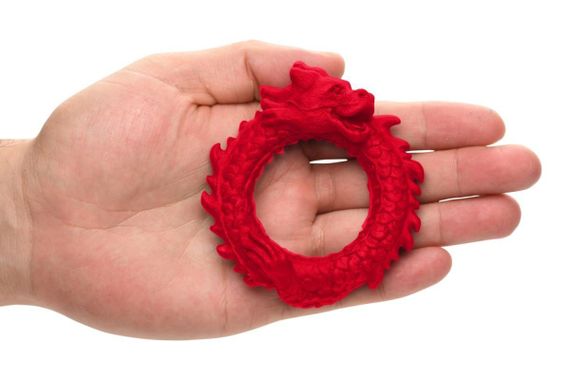 Ерекційне кільце – дракон Creature Cocks Rise of the Dragon Silicone Penis Ring – Red, діаметр 4 см Sex Aura | Зображення 3