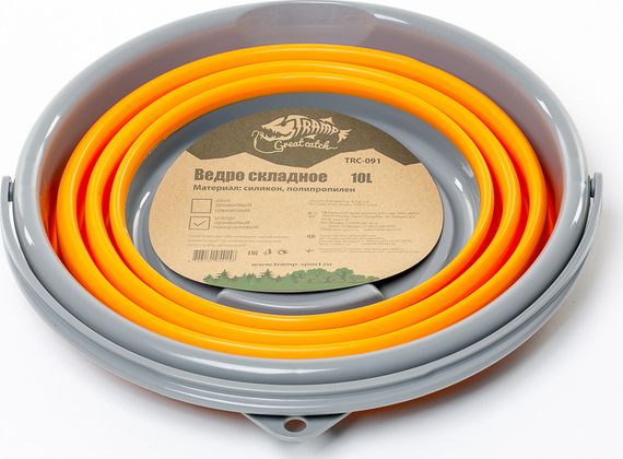 Ведро складное силиконовое Tramp 10L orange (TRC-091-orange) | Зображення 1