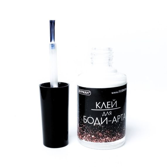 Клей для био-тату kley-ua-12 прозрачный с широкой кистью, 12 мл | Зображення 1
