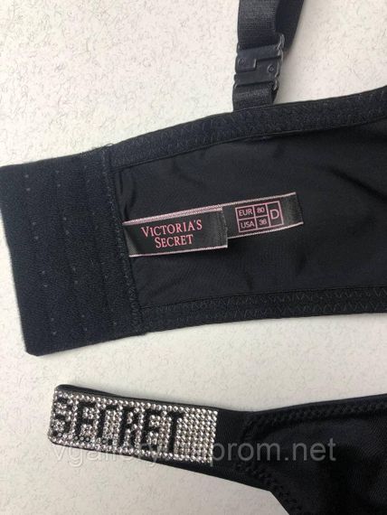 Комплект жіночої нижньої білизни Victoria's Secret Вікторія Сікрет стрази без чашки, Купальник Вікторія Сікрет без чашки | Зображення 2