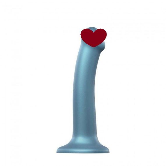 Насадка для страпону Strap-On-Me Mono Density Dildo M Blue, діам. 3,3 см, одношаровий силікон, гнучк sexstyle