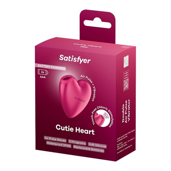 Вакуумний кліторальний стимулятор - Satisfyer Battery Powered Cutie Heart Pink Sex Aura