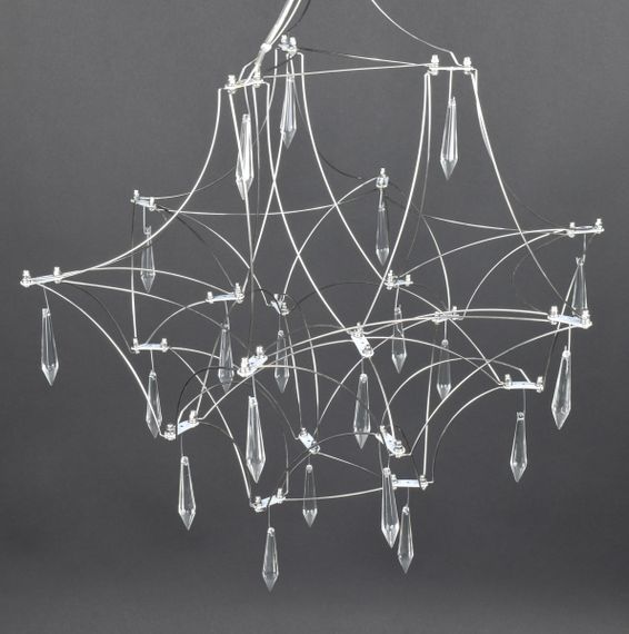 Люстра світлодіодна підвісна LED світильник для квартири на стелю лед 27873 Хром 65-180х60х60 см. | Зображення 9