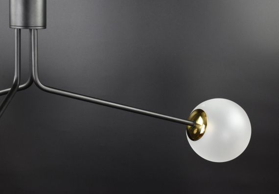 Люстра підвісна на 3 лампочки 26684 Чорний 45-120х80х80 см. | Зображення 3