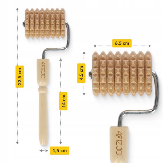 Масажний ролик для тіла 4FIZJO ручний, дерев'яний (P-5905973400268) | Зображення 2