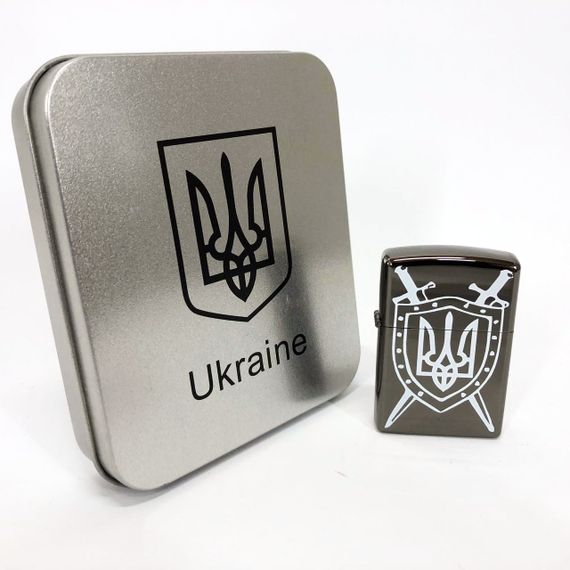 Дугова електроімпульсна запальничка USB Україна металева коробка HL-446. Колір: чорний | Зображення 8
