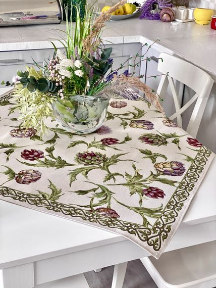 Скатертина гобеленова ARTICHOKE Limaso, 97х100, Квадратна, Квітковий, Без люрексу, 60% поліестер, 24% бавовна, 16% акрил, Гобелен | Зображення 3