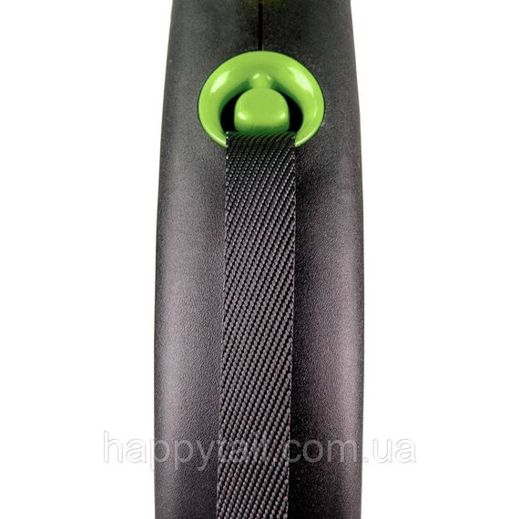 Поводок-рулетка Flexi для собак Black Design лента зеленый размер M 5 м/25 кг | Зображення 1