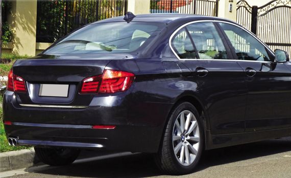Кромка багажника (SD) (нерж.) OmsaLine - Італійська нержавійка для BMW 5 серія F-10/11/07 2010-2016 рр
