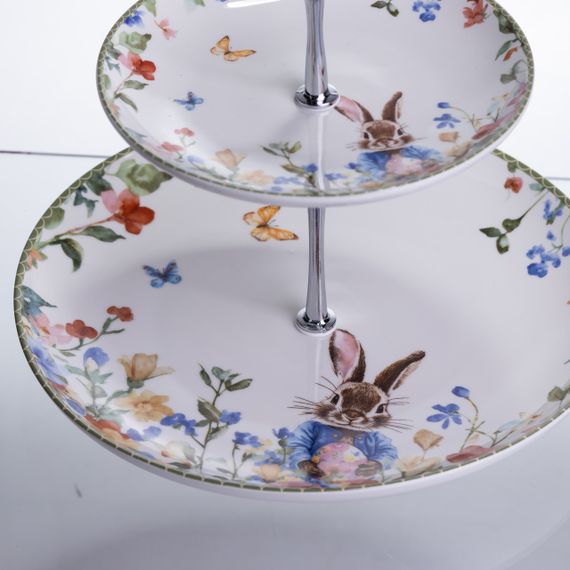 Етажерка Garden Rabbits порцелянова для фруктів та десертів 23*24 см HP-7323-6 | Зображення 3