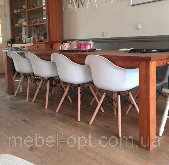 Кресло Eames DAW Armchair белое на деревянных ногах | Зображення 4
