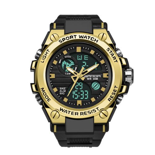 Чоловічий годинник Sanda 739 Black-Gold