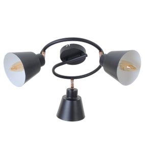 Светильник настенно-потолочный спот поворотный накладной HTL-208/3G E14 BK/Cooper