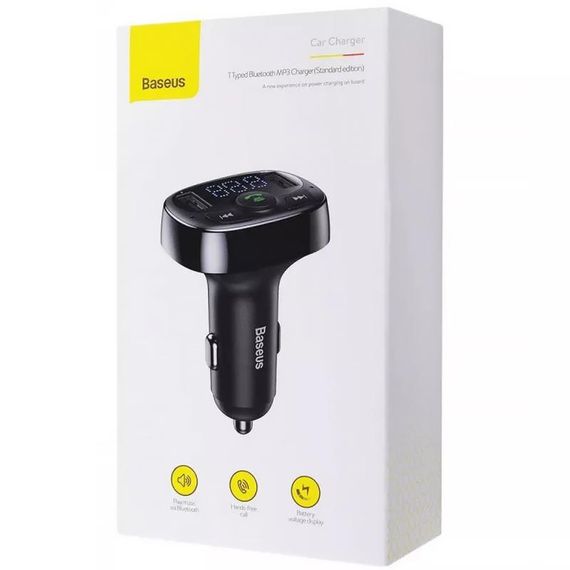 АЗП FM модулятор Baseus S-09A 10W (2USB-A) (CCMT) Black | Зображення 5
