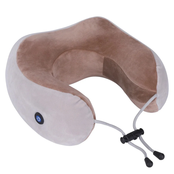 Масажна подушка для шиї з пам'яттю U-Shaped Upgrade Vibration Pillow від батарейок