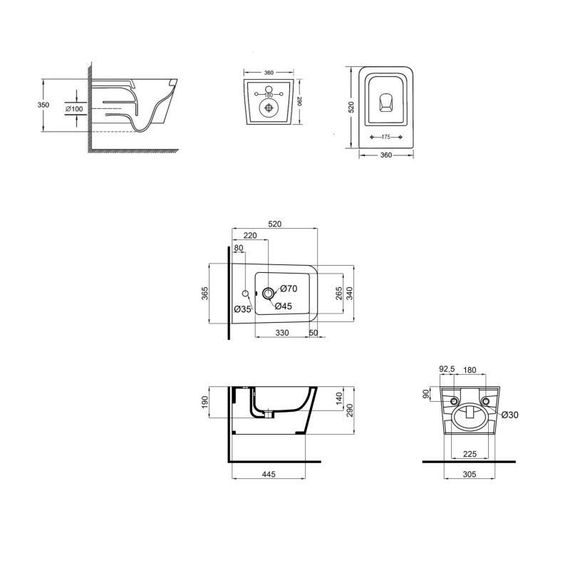 Комплект Qtap Crow 2 в 1: унітаз підвісний Rimless + біде підвісне | Зображення 1