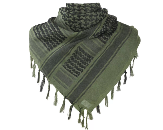 Платок шарф арафатка, шемаг, куфия 110см - Black/Green | Зображення 2