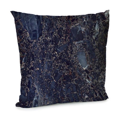 Подушка диванная с бархата Синий мрамор 45x45 см (45BP_ORG018)
