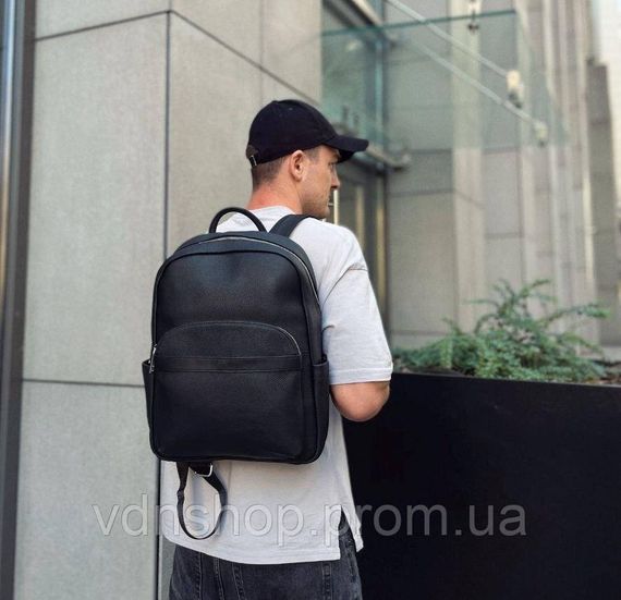 Мужской городской кожаный рюкзак 28х39х15, сумка наплечная для работы и путешествий Tiding Bag 60320 черная | Зображення 2