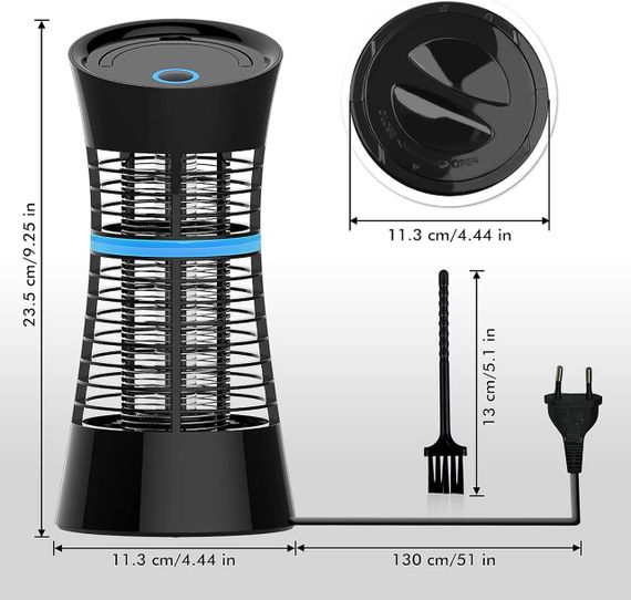 Електрична пастка лампа від комах, комарів Qomolo Iki-056A, ультрафіолетова лампа, 900В, площа дії 30 м² | Зображення 3
