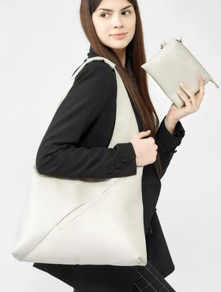 Сумка жіноча Sambag HOBO M білий 35 х 40 х 8 см (53200030) | Зображення 3