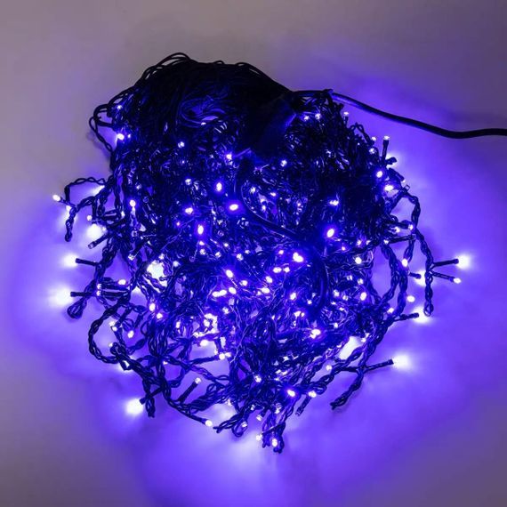 Вулична гірлянда бахрома 20(м) 390 led світлодіодів зовнішня блакитна чорний дріт | Зображення 9