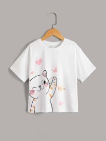 Футболка женская с принтом повседневная S Белая