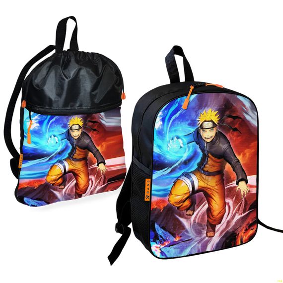 Шкільний рюкзак дитячий Аніме Наруто + Сумка для взуття спортивної форми рюкзак-мішок для хлопчика (01785)